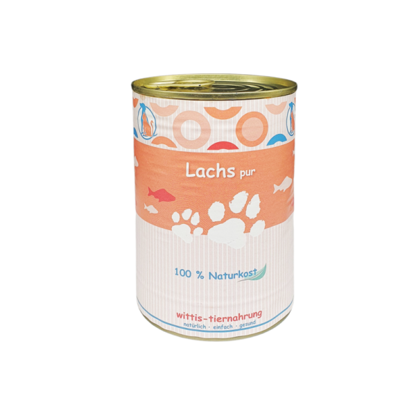 400 g -Dose mit 100 % Lachs pur für die Fütterung von Hund und Katze